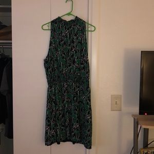 Green and black dress